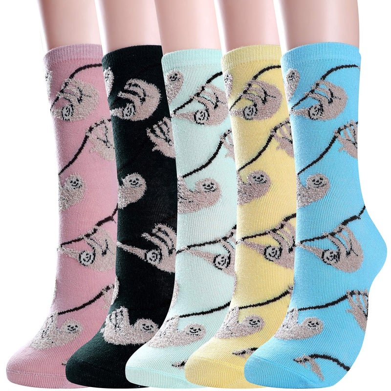 Jeasona Womenâ€™s Sloth Socks for Women Cute Sloth Gifts for Women Mom - Image 3